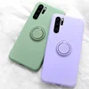 Liquid Silicone Phone Case For Huawei P30 P20 P40 Pro Mate 20 Cover For Honor 20 Pro With Magnetic Ring Holder Stand Case 1