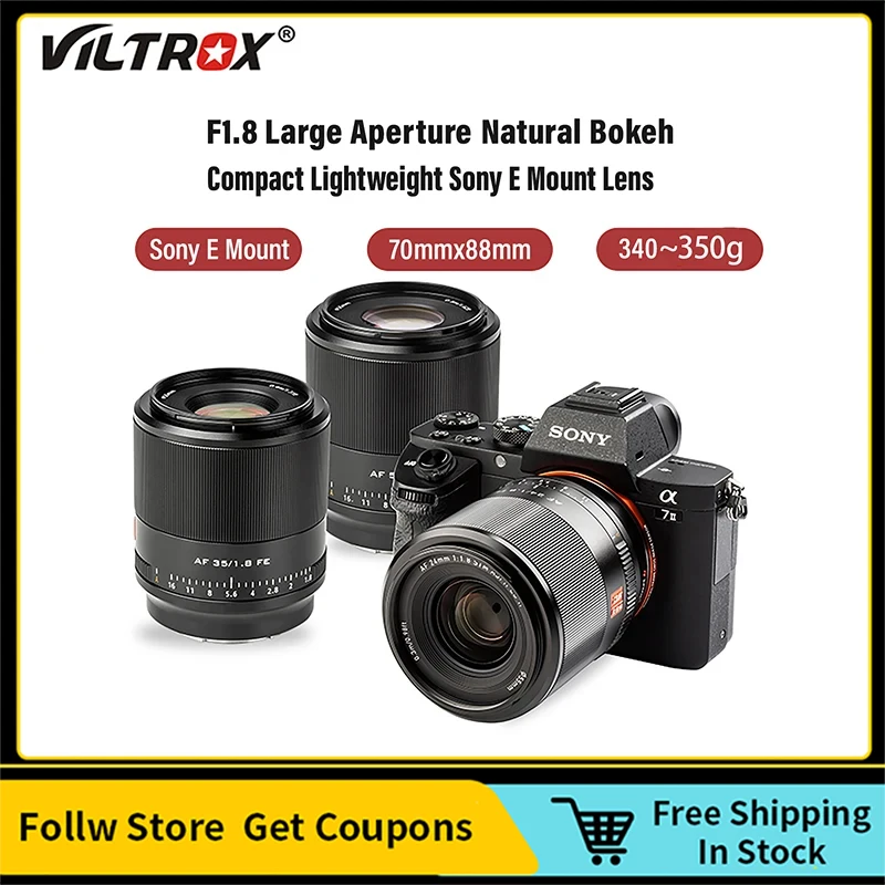 Viltrox 24Mm 28Mm 35Mm 50Mm 85Mm F1.8 Messa A Fuoco Automatica Full Frame Prime Grande Apertura Ritratto Fe Per Sony E Mount A7 Obiettivo Della Fotoca