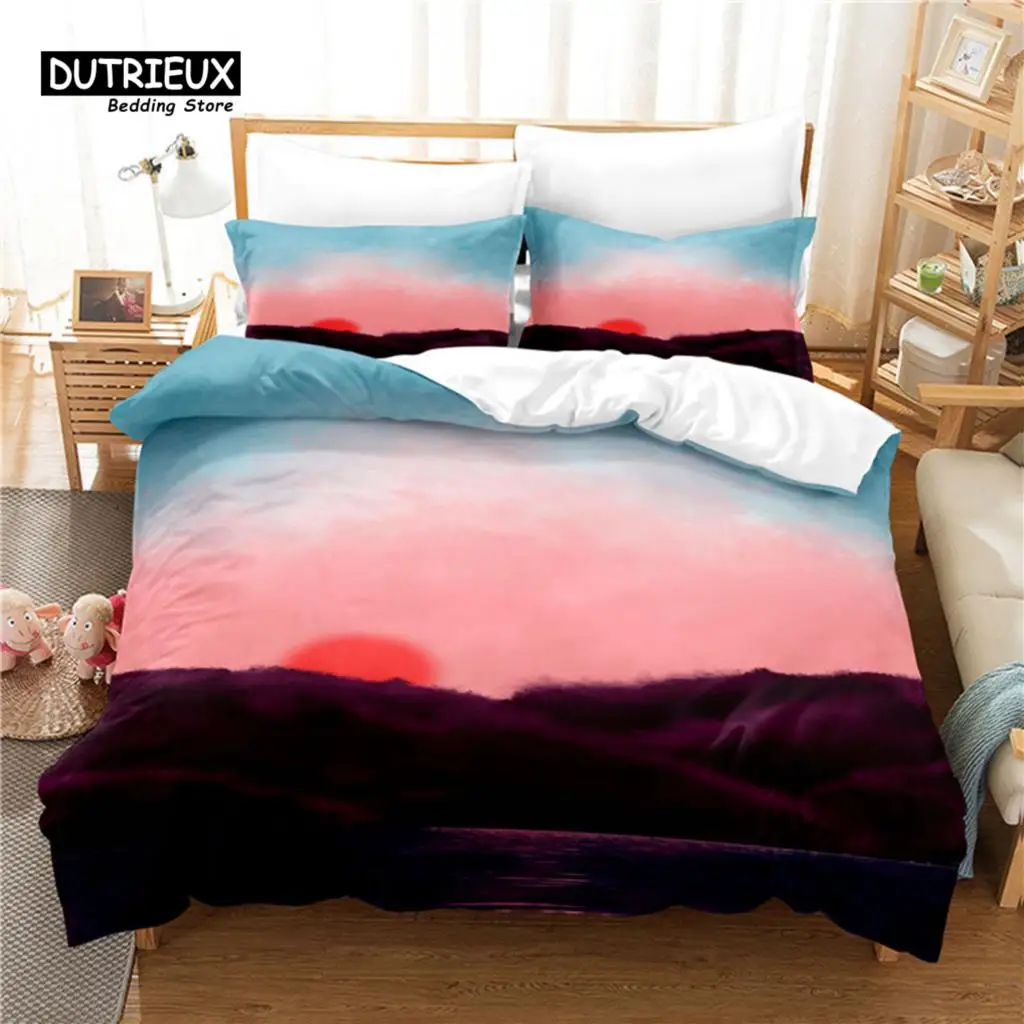 

Sunset Bedding Set, 3Pcs Duvet Cover Set, Soft Comfortable Breathable Duvet Cover, For Bedroom Guest Room Decor