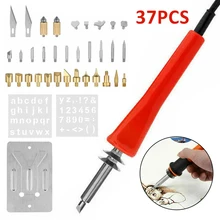 

37 Pcs Wood Burning Pyrography Kit Wood Engraving Soldering Pen Kit for Woodworking Welding Hobbies Handicrafts Jewelry Tools