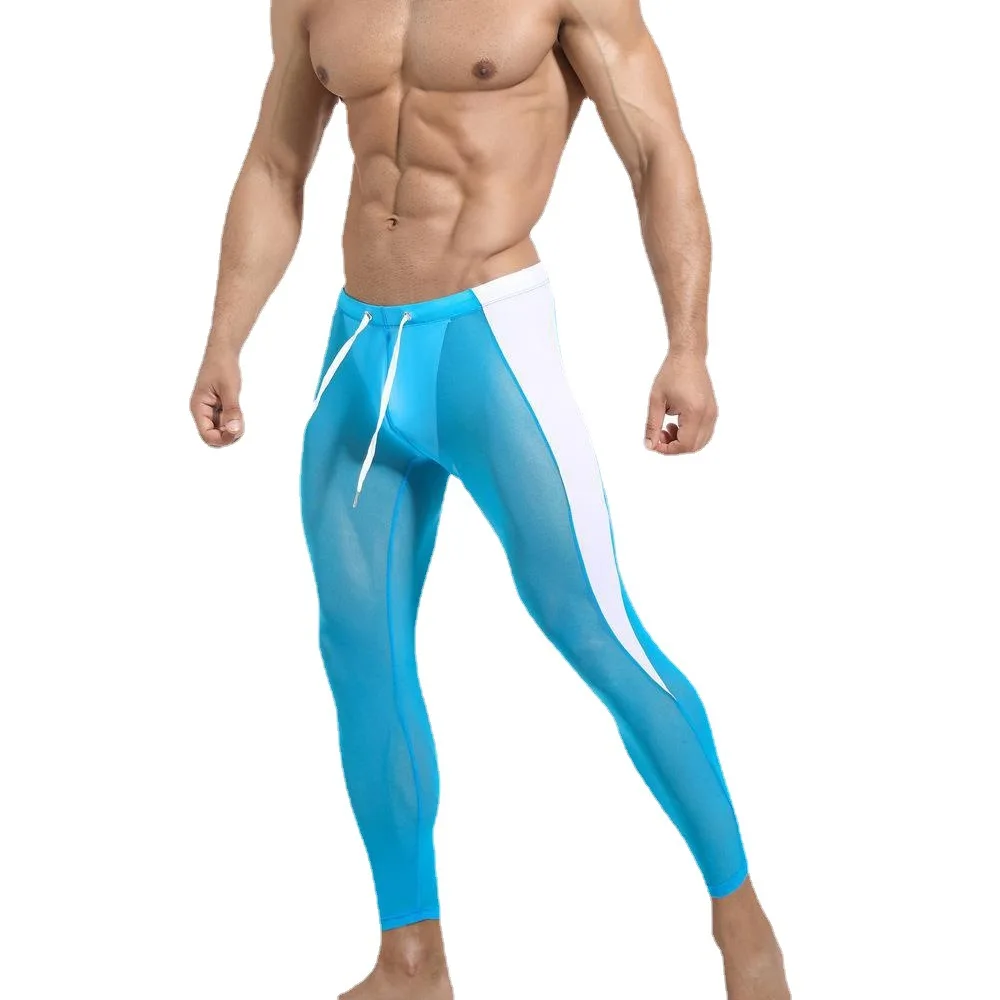 Mesh Breathable Fitness Training Capri Tights High Elastic Cycling Pants For Men