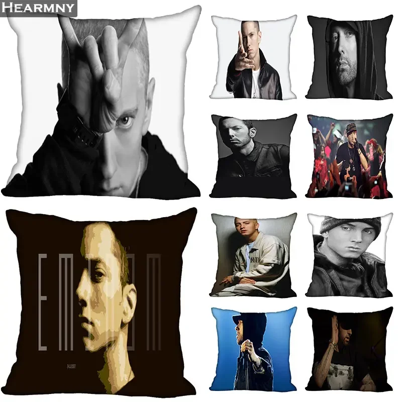 

New Arrival Eminem Pillow Cover Bedroom Home Office Decorative Pillowcase Square Zipper Pillow cases Satin Soft No Fade