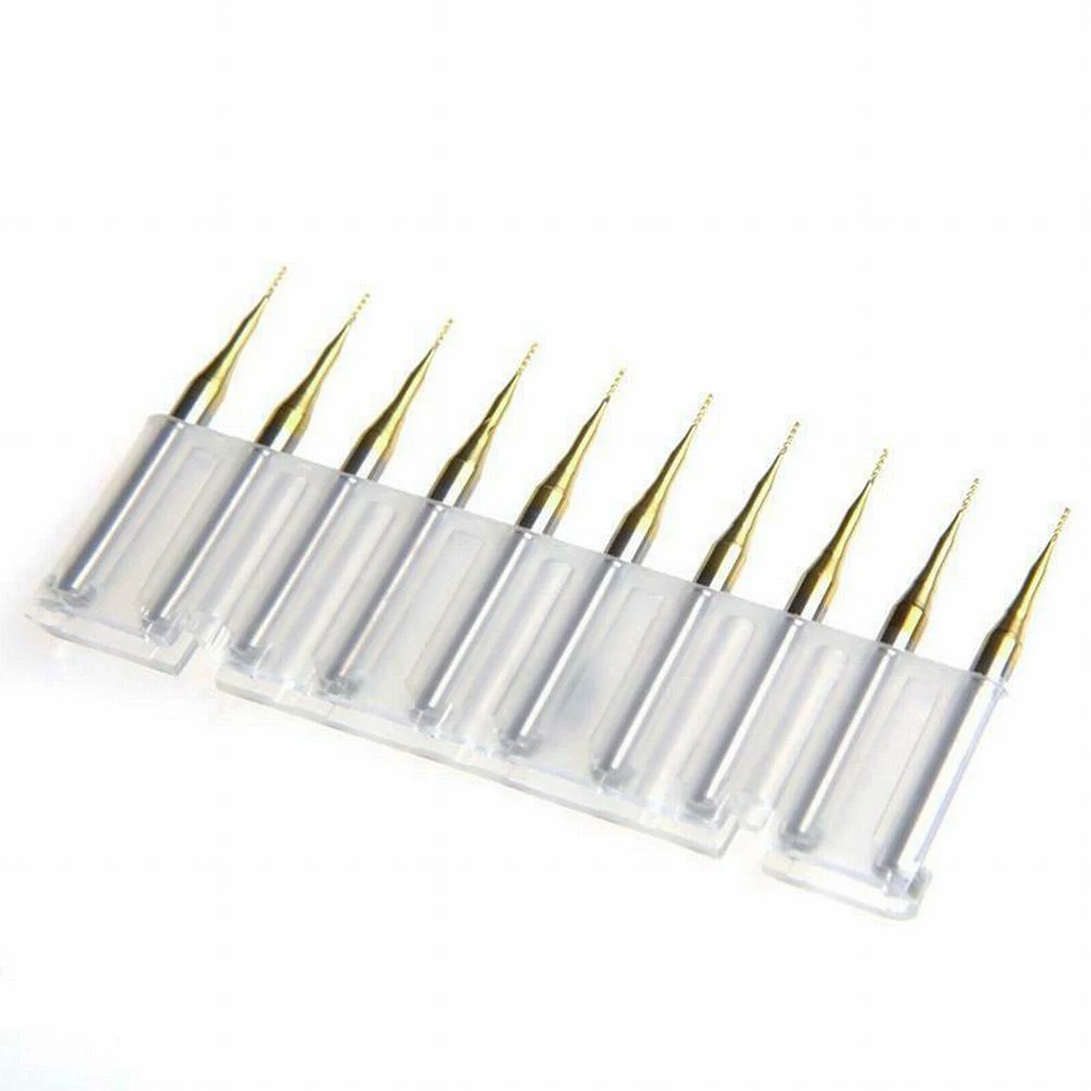 

10pcs End Mill Engraving Bits CNC Vertical Cutters 3.175x0.5mm Carbide PCB Mold Plastic Drilling Machine Tools Accessories