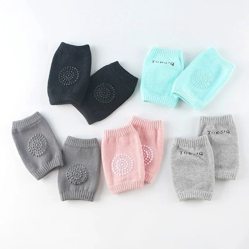 Soft and Thick Knitted Knee Pads for Children's Learning To Walk Safe Anti Slip Baby Crawling Leg Protectors Safety Protection