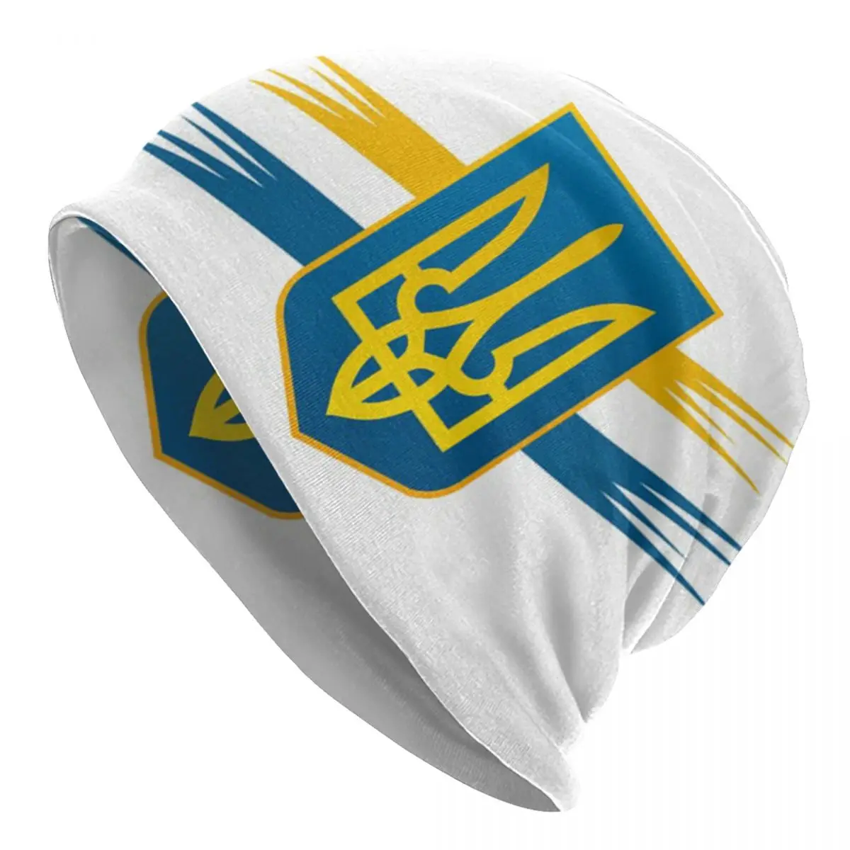 

Coat Of Arms Ukraine Flag Skullies Beanies Caps Winter Knitting Hat Fashion Adult Ukrainian Trident Bonnet Hats Outdoor Ski Cap