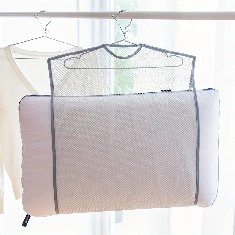 Hanging Pillow Drying Rack Outdoor Windproof Pillow Drying Net Multifunctional Large Capacity Dryer Bags Organizer 5