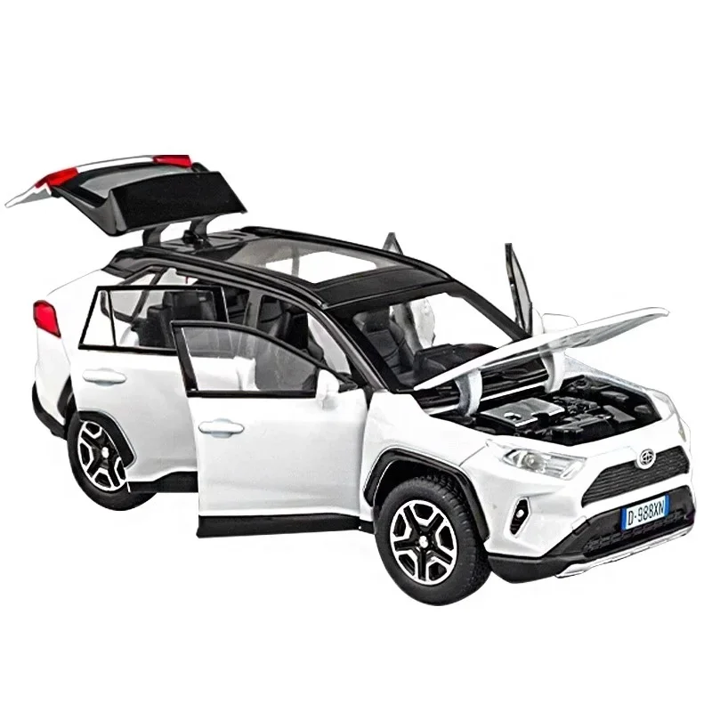 1:32 Toyota RAV4 SUV 2023 Alloy Model Car Toy Diecasts Metal Casting Sound and Light Pull Back Car Toys For Children Vehicle 3