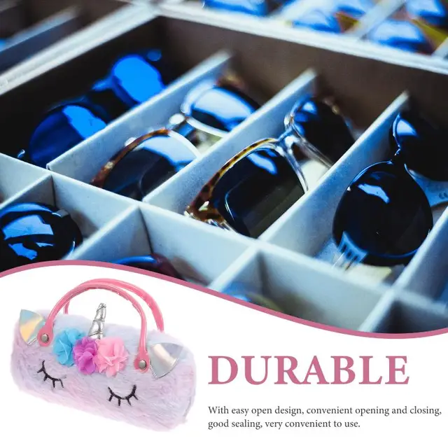 Étui Lunettes Licorne 2-pack - Coque Rigide, Chiffon Inclus, Protection Anti-rayures, Pour Fille, Design Mignon