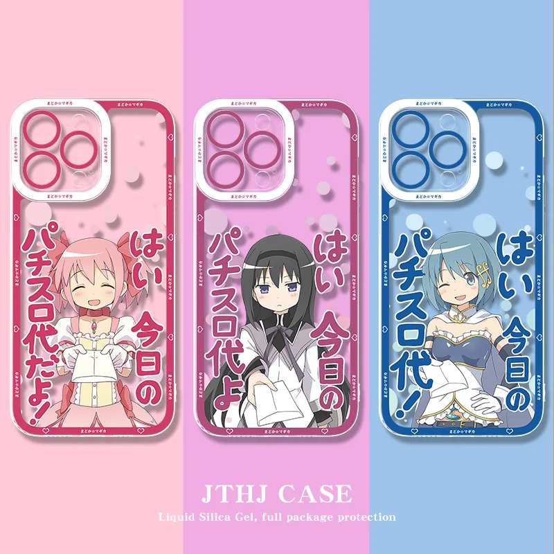 Madoka Magica Clear Silicone Case for iPhone 16 E 15 14 11 Pro Max 13 12 Mini XS Max XS X 8 7 Plus Shockproof Washable Cover