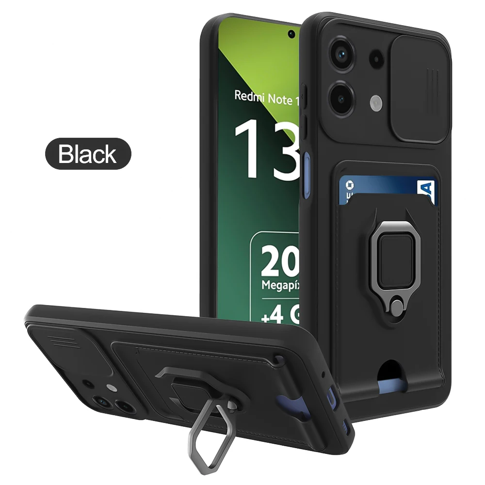 Luxury Magnetic Card Slot Phone Cover with Camera Protection and Push Window Design