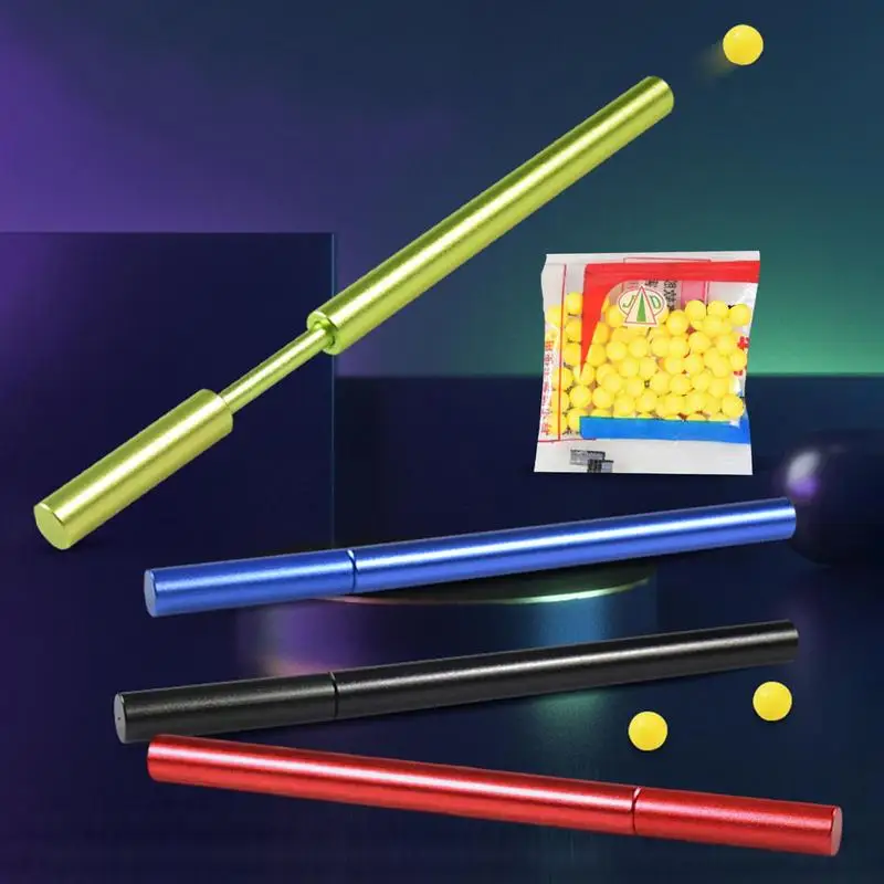 

Soft Pinball Launcher Small Ball Shooter Crackling Tube Simulation Shooting Game Metal Pinball Launcher Guns Cranking Toys