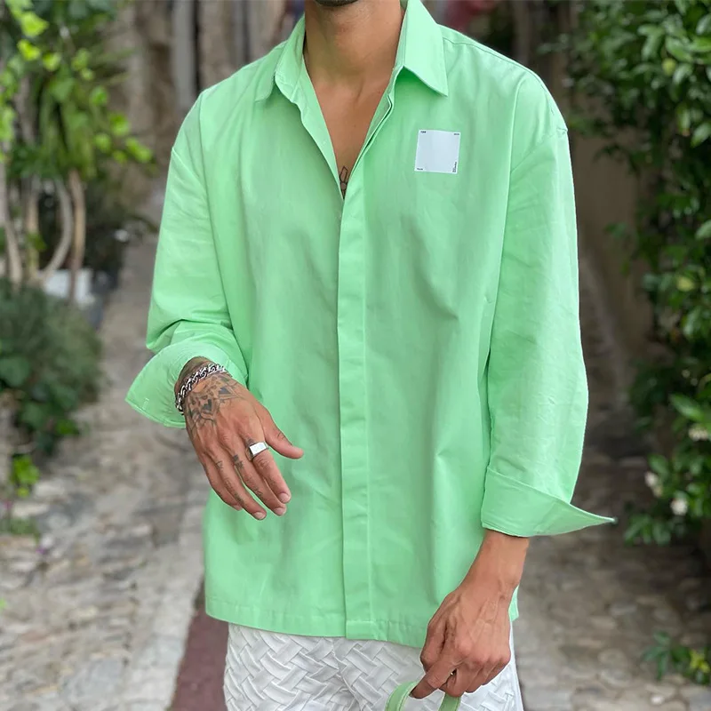 Long Sleeve T-shirt Men 2022 Spring and Autumn Casual Slim Fashion Solid Color Long Sleeve Shirts for Men