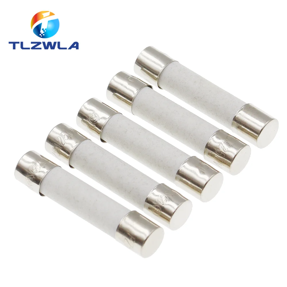 Ceramic Fuse 10PCS 5X20MM 6X30MM Fast Blow Ceramic Fuse 5*20mm 250V 0.1A-30A Slow Break Fuse Tube