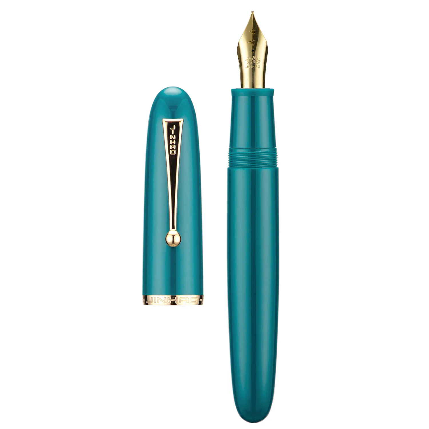 Heartbeat Nib! Jinhao 9019 Fountain Pen #8 /F/M Nib, Lake Blue Big Size Resin Office Writing Pen with Large Converter