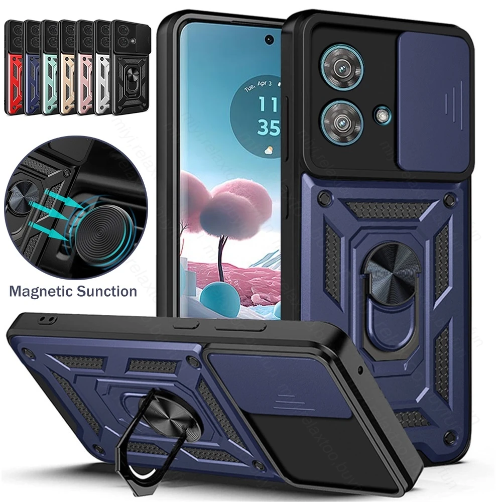 Push Pull Camera Protect Cover Per Motorola Edge40 Edge 40 Neo Edge40Neo 5G 2023 Case Magnet Holder Ring Antiurto Armor Coque