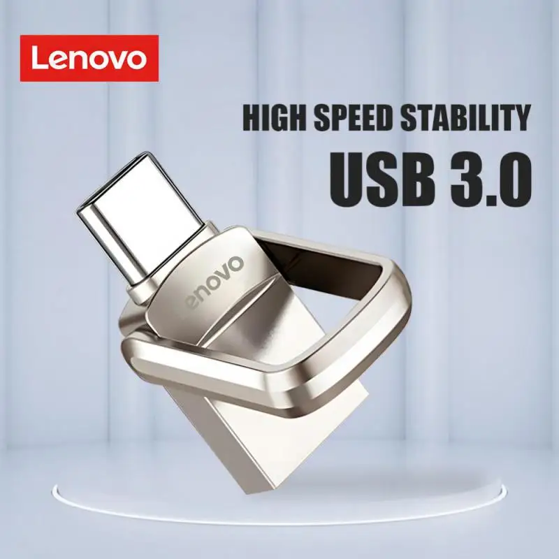 Lenovo 2-In-1 Flash Drive 512 128Gb Memory Stick Girevole Usb 3.0 Thumb Drive 1Tb Pen Drive 512Gb Jump Drive Per Notebook Portatile