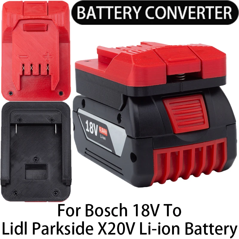 

Адаптер для литий-ионного аккумулятора Bosch 18 в Lidl Parkside X20V, совместимый с батареей Bosch 18 в BAT609, BAT610G