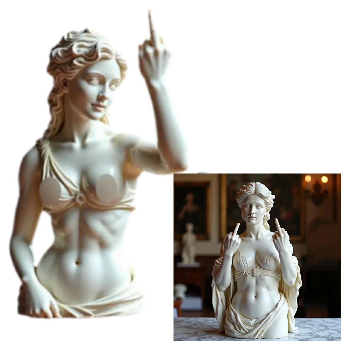 3D-Harz-Handwerk, lustige Göttin-Statue, Wiener Göttin, Kunststatue, Desktop-Ornament, kreatives Design, kulturelles Symbol, Büro- und Heimdekoration