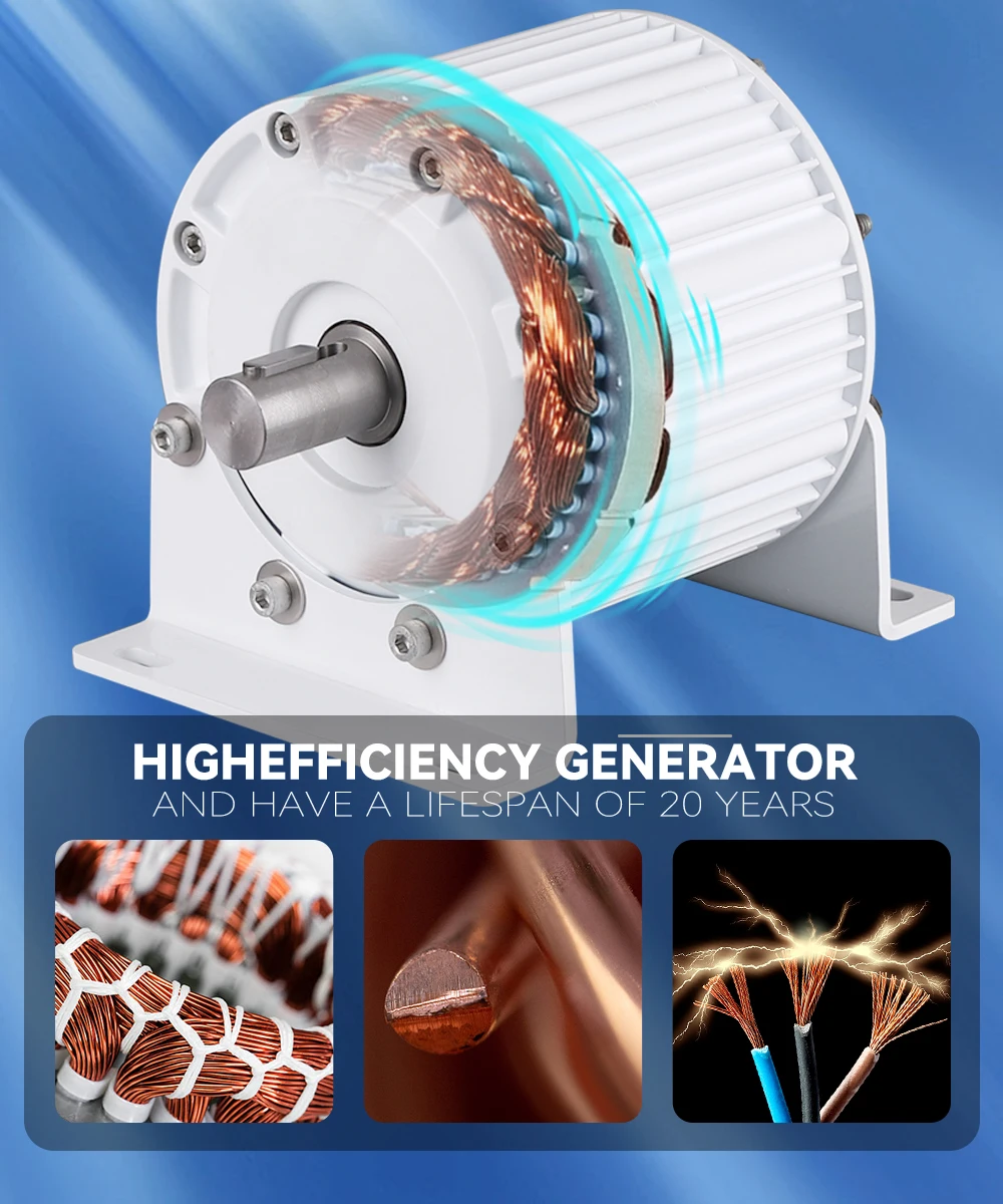 Description Picture 3 of item5000W 2000W 3000W Electric Generator Windmills Water Turbine Gearless Permanent Magnet Generators Power 12V 24V 48V For Home Use