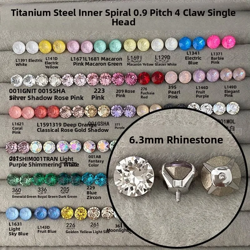 Titanium Steel 6.3 Carat Diamond Spiral Ear Studs - Fashionable and Fresh Style