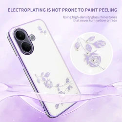 Luxury Electroplating Silicone Everlasting Flower TPU Shockproof Back Cover Case for Vivo V60 Lite (PURPLE)