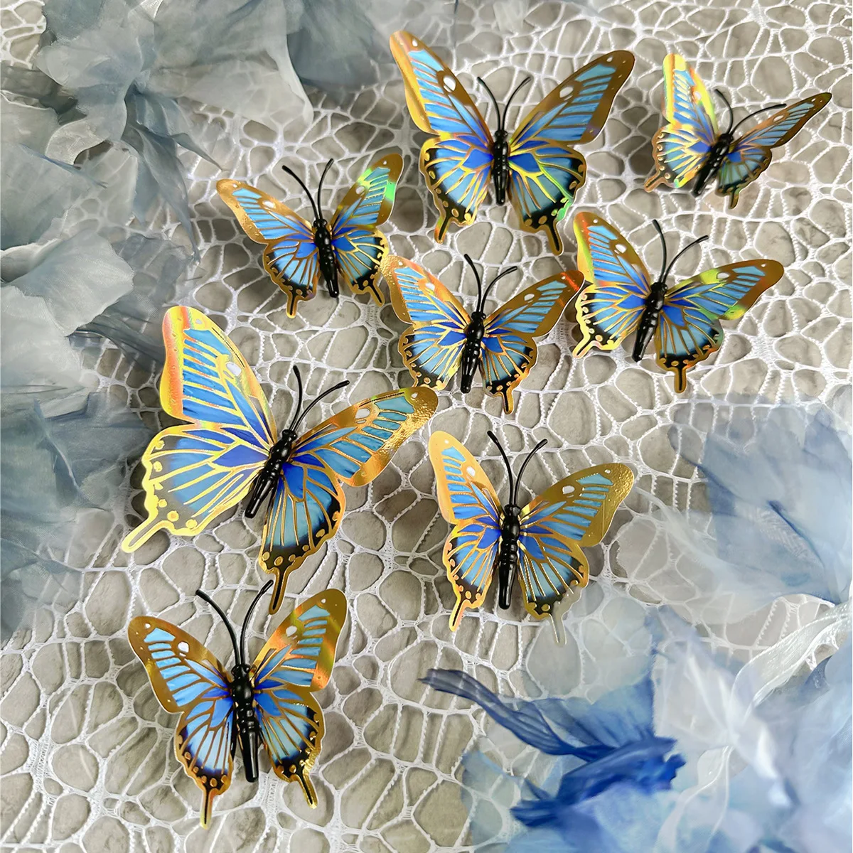 3D Blue Butterfly 392 Wall Murals