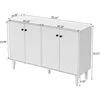 Sideboard Buffet Cabinet Kitchen Storage Cabinet Living Room 4 Doors Console Table (White) 2
