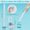 Toilet Brush Disposable Replacement Head Cleaning Kit Toilet Bowl With Refills Long Handle Bathroom Cleaning Tool With Holder 4