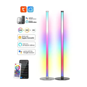 LED Smart Corner Floor Lamp Tuya WIFI Bluetooth Standing RGB Ambient Light Game Room Wall Decor Work with Alexa Google Assistant 2