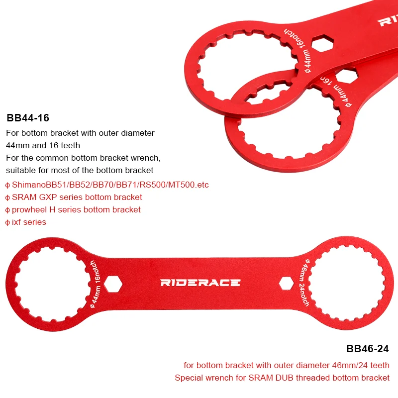 Fahrrad-Innenlagerschlüssel, DUB BB Montage- und Reparaturwerkzeug, Schraubenschlüssel 44 46 mm, 16 24 Nuten für SRAM GXP Shimano BB51 BB52 IXF – Detail 3