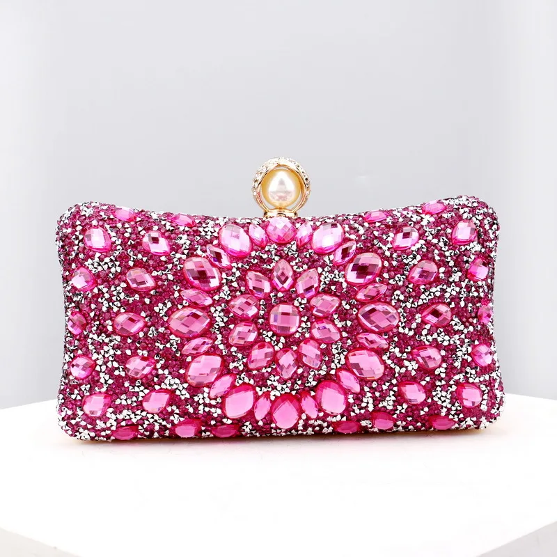 25C Flap Bag 20cm Pink Polka Dot Silver Sequin Calfskin