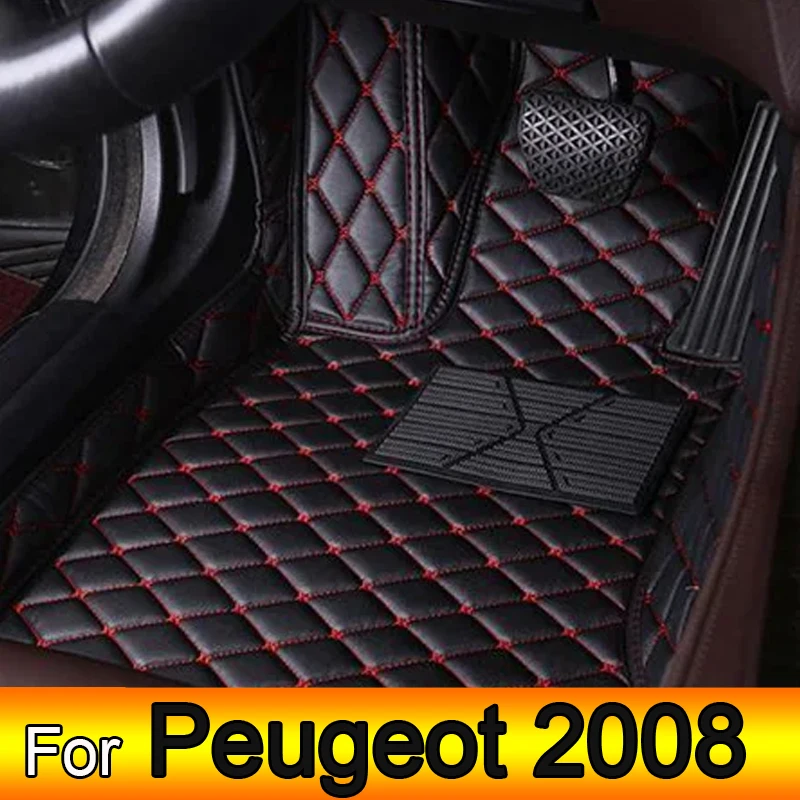 

Car Floor Mats For Peugeot 2008 P24 2020 2021 2022 Luxury Leather Mat Rugs Durable Pad Anti Dirty Carpets Set Car Accessories