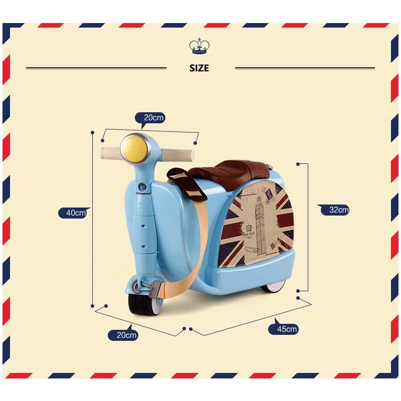 Children's Travel Suitcase with Wheels Travel Bag Boy Girl Baby Creative Toy Box Kids Luggage Sit to Ride Suitcases Child Gift spinner luggage