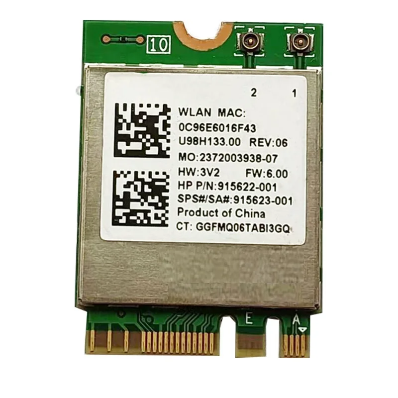 HP용 무선 네트워크 카드 RTL8822BE WIFI 블루투스 4.2 듀얼 밴드 무선 카드 433M 915622 -001 915623 -001