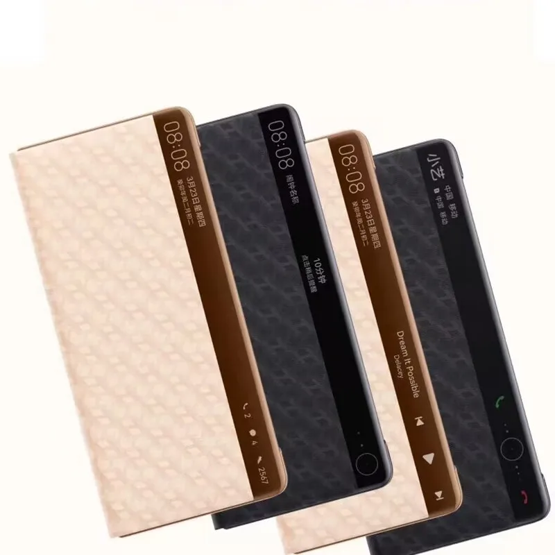 Luxury Leather Flip Cover with Kickstand and Auto Sleep/Wake for Smartphones - Original Smart View Case