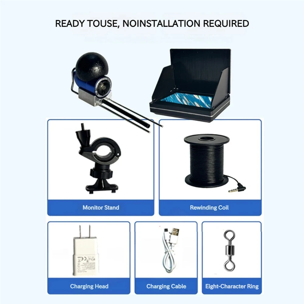 4.3인치/5인치 HD 수중 어군탐지기 카메라 220 °   피쉬아이 12 IR LED 야간 투시 IP68 방수 시각 낚시 시스템 10-50M 케이블