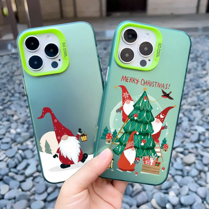Niedliche Weihnachts-Weihnachtsmann-Handyhülle für iPhone 17 16 15 14 Pro Max 13 12 11 Pro Max Mini 15 Plus Stoßfeste Laser-Cover – Detail 13