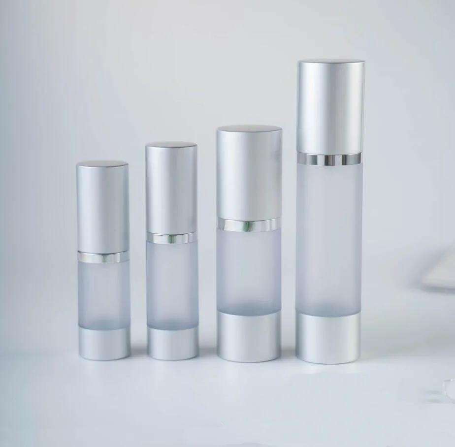 

30ML matte silver airless bottle for lotion/emulsion/serum/liquid foundation/whitening essence/recovery complex packing