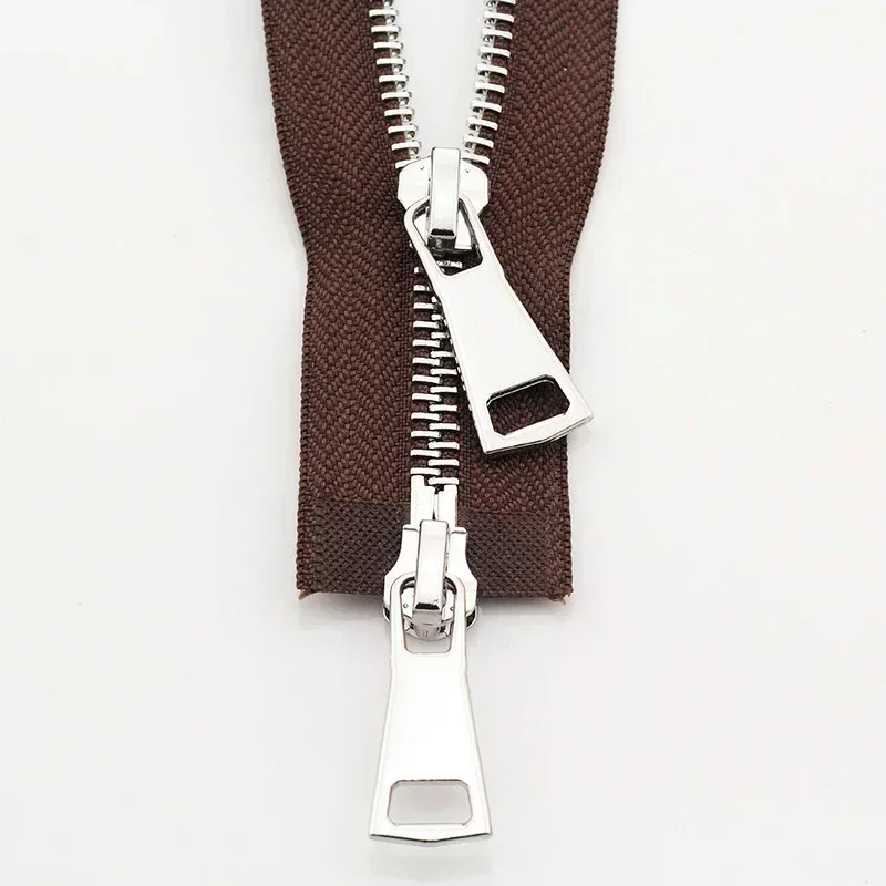 Premium Metal Double-Slider Open-End Zippers for Jackets - Auto Lock Closure, Multiple Lengths Available