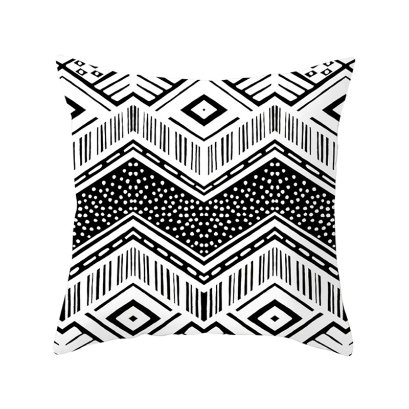 2022 Black White Geometric Creative Print Cushion Cover Sofa Decoration Pillow Cover Comfortable Simple INS Home Decor 45x45CM