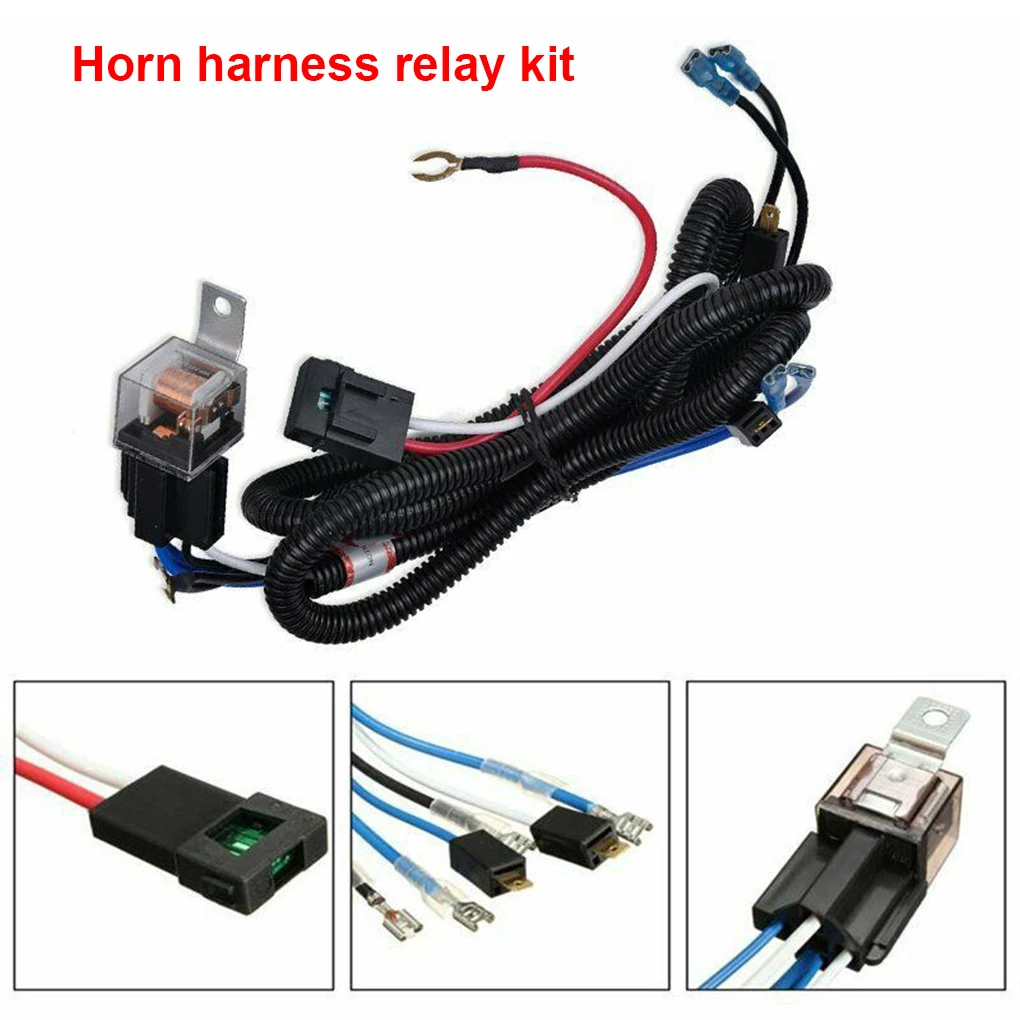 

Car Speaker Wiring Harness Relay Kit Portable Heats-resistant 12V 24V 170CM Grille-mounted Metal Automotive Truck Relays