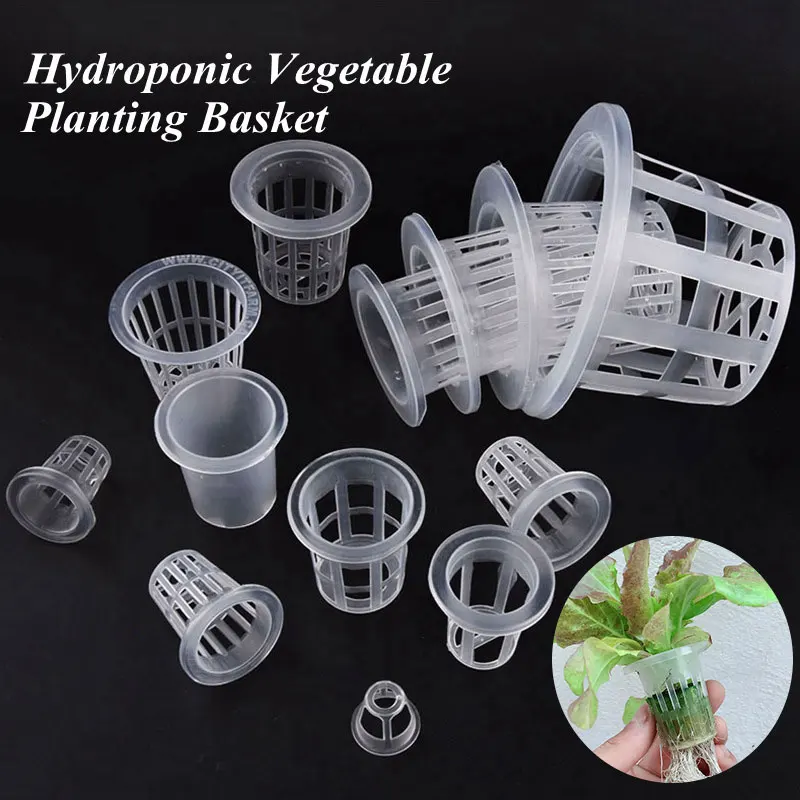 50Pcs Hydroponic Mesh Basket Cup Veg Soilless Grow Pot Plant Nursery Grow Net Pots Greenhouse Vertical Garden Vegetable Planter