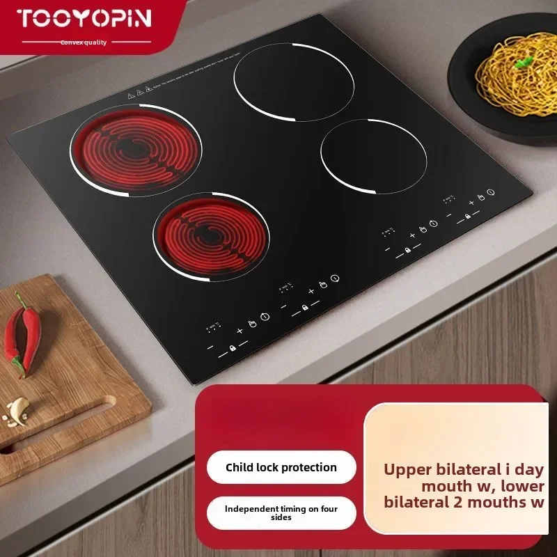 Commercial multi-functional four-eye three-eye double-head electric ceramic furnace induction cooker double stove high power
