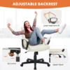 JHK PU Leather Ergonomic Padded Living Room Rocking Gaming Chairs Adjustable Height Rolling Swivel Wheel With Lumbar Support 4