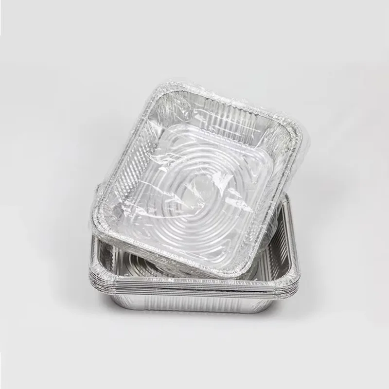 1000Pcs Aluminum Foil Pan Disposable Thickened Food Container BBQ Tray Takeaway Packing Boxes For Kitchen Cooking Baking