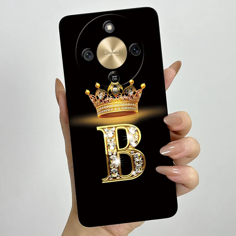 Fashion Initial Letter Couple Phone Case | Soft Silicone TPU Lens Protective Casing