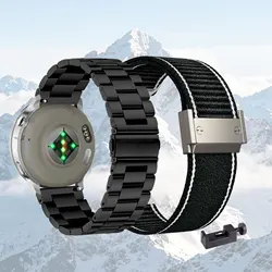 Dual - Styled Strap Set: Premium Metal and Nylon Bands (Silver - Black)