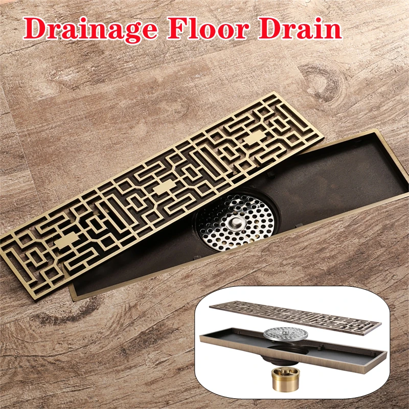 

8*30cm Bathroom Floor Shower Drain Waste Floor Drain Anti-odor Bathtub Shower Drainer for Kitchens Bathrooms Garages Basements