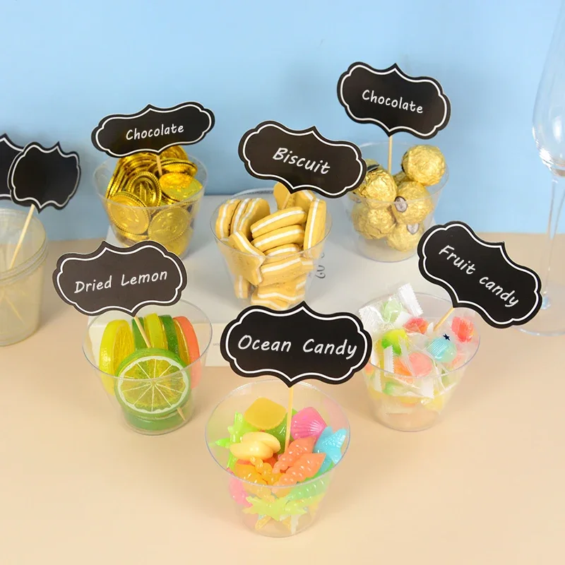 Mini Paper Party Decorations 24pc Mini Blackboard Paperboard Message Slate Business Card Holder Memo Label Brand Number Table Price For Party Decor Supplies mini chalkboards mini paper party decorations