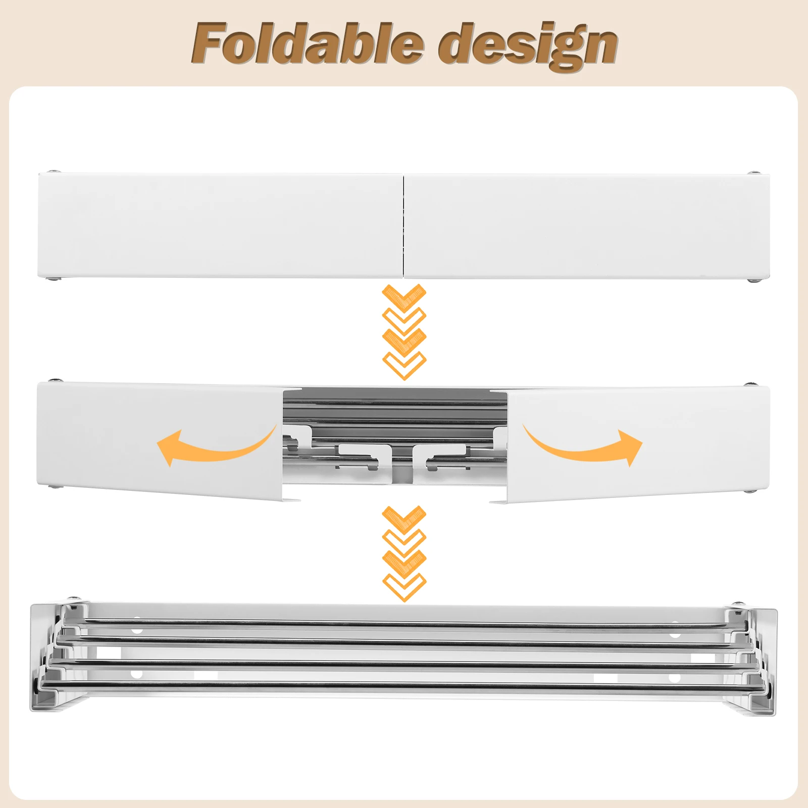 Folding Clothes Hanger Stainless Steel Laundry Drying Rack Wall Mount Travel Indoor Balcony Towel Bar Collapsible Drying Rack 3